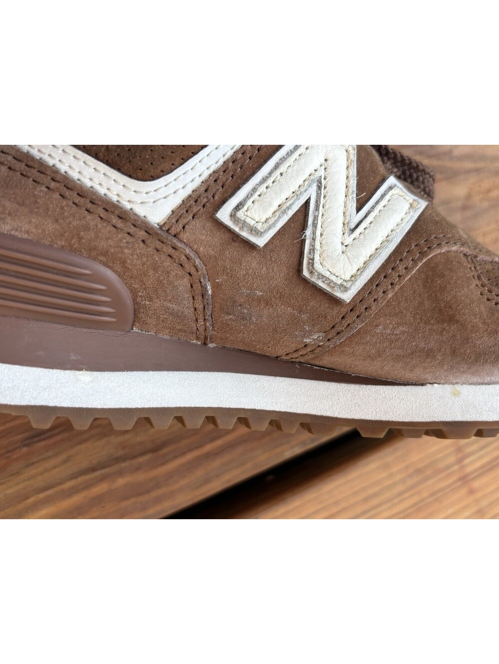 New Balance 574 True Brown Classics Suede Women Size 7 - Picture 4 of 9